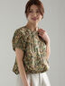 【LIBERTY】パフスリーブブラウス《2025summer catalog item》（ブラック/ブルー）｜Te chichi（テチチ）通販