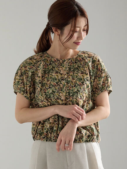 【LIBERTY】パフスリーブブラウス《2025summer catalog item》（ブラック/ブルー）｜Te chichi（テチチ）通販