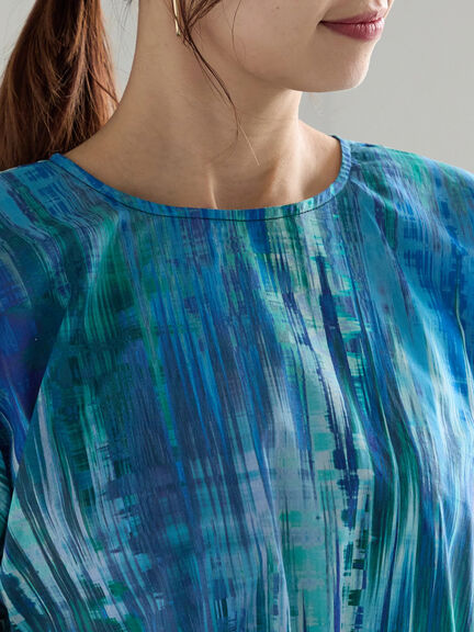 【LIBERTY】パフスリーブブラウス《2025summer catalog item》（ブラック/ブルー）｜Te chichi（テチチ）通販