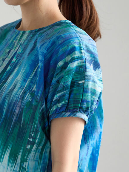 【LIBERTY】パフスリーブブラウス《2025summer catalog item》（ブラック/ブルー）｜Te chichi（テチチ）通販