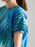 【LIBERTY】パフスリーブブラウス《2025summer catalog item》（ブラック/ブルー）｜Te chichi（テチチ）通販