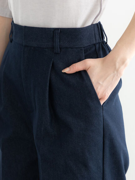 デニムライクワイドパンツ（セットアップ可）《2025summer catalog item》（ネイビー）｜Te chichi（テチチ）通販