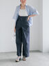 ハイウエストワイドチノパンツ《2025summer catalog item》（ベージュ/ブルー）｜Te chichi（テチチ）通販