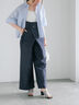 ハイウエストワイドチノパンツ《2025summer catalog item》（ベージュ/ブルー）｜Te chichi（テチチ）通販