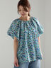 【LIBERTY】バルーンスリーブブラウス《2025summer catalog item》（ベージュ/グリーン）｜Te chichi（テチチ）通販