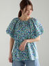 【LIBERTY】バルーンスリーブブラウス《2025summer catalog item》（ベージュ/グリーン）｜Te chichi（テチチ）通販