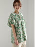 【LIBERTY】バルーンスリーブブラウス《2025summer catalog item》（ベージュ/グリーン）｜Te chichi（テチチ）通販