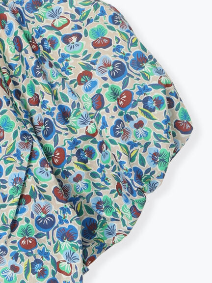 【LIBERTY】バルーンスリーブブラウス《2025summer catalog item》（ベージュ/グリーン）｜Te chichi（テチチ）通販