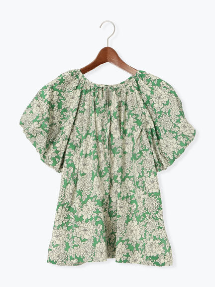【LIBERTY】バルーンスリーブブラウス《2025summer catalog item》（ベージュ/グリーン）｜Te chichi（テチチ）通販