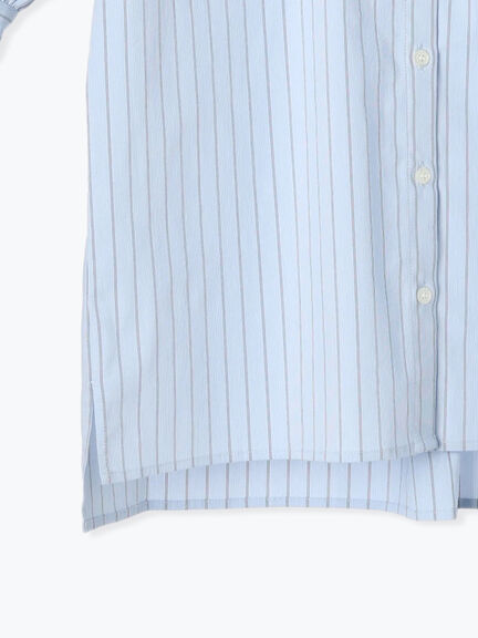 レーストリムスタンドフリル5分袖ブラウス（オフホワイト/サックスブルー/ネイビー）｜Te chichi（テチチ）通販