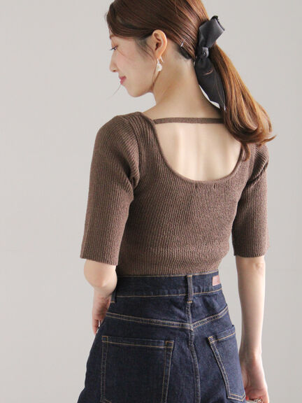 バックオープンブークレプルオーバー《2025summer catalog item》（オフホワイト/チャコールグレー/ブラウン）｜Te chichi（テチチ）通販