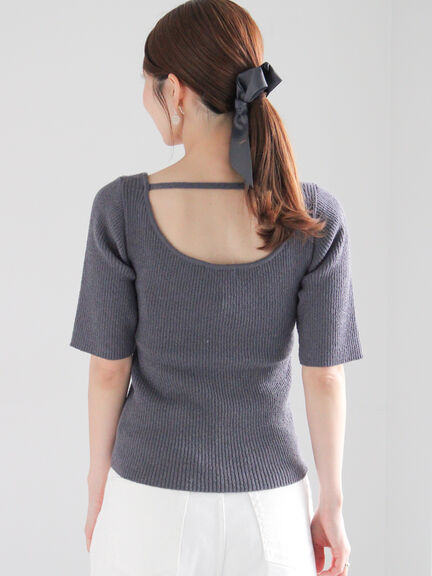 バックオープンブークレプルオーバー《2025summer catalog item》（オフホワイト/チャコールグレー/ブラウン）｜Te chichi（テチチ）通販