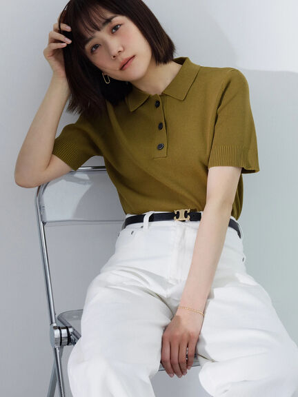 【松井愛莉着用】カーブDenimパンツ《2025summer catalog item》（オフホワイト/サックスブルー/ネイビー）｜Te chichi（テチチ）通販