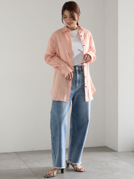 【松井愛莉着用】カーブDenimパンツ《2025summer catalog item》（オフホワイト/サックスブルー/ネイビー）｜Te chichi（テチチ）通販