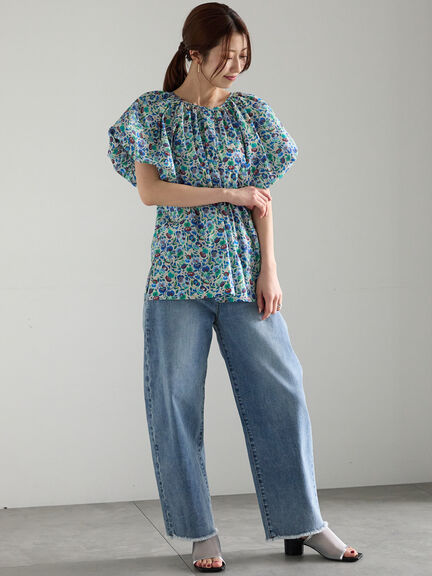 【松井愛莉着用】カーブDenimパンツ《2025summer catalog item》（オフホワイト/サックスブルー/ネイビー）｜Te chichi（テチチ）通販