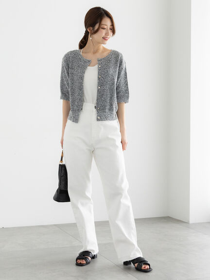 【松井愛莉着用】カーブDenimパンツ《2025summer catalog item》（オフホワイト/サックスブルー/ネイビー）｜Te chichi（テチチ）通販