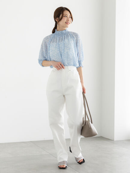 【松井愛莉着用】カーブDenimパンツ《2025summer catalog item》（オフホワイト/サックスブルー/ネイビー）｜Te chichi（テチチ）通販