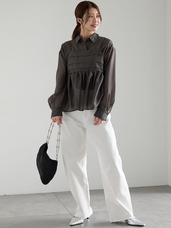 【新品タグ付き】back slit curve denim pants セール】 【松井愛莉着用】カーブDenimパンツ《2025summer