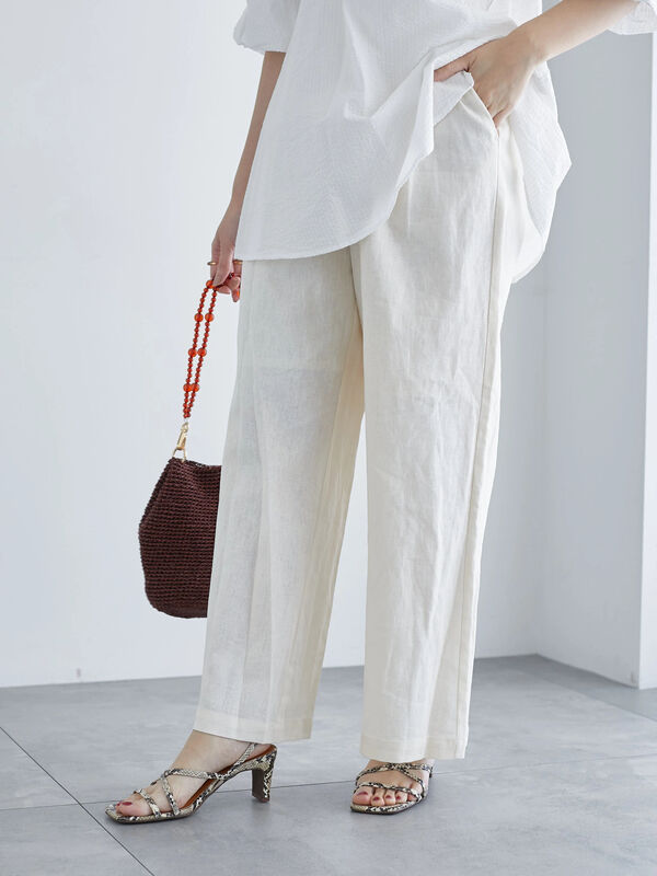 レーヨンリネンワイドパンツ《2025summer catalog item》（オフホワイト）｜Te chichi（テチチ）通販