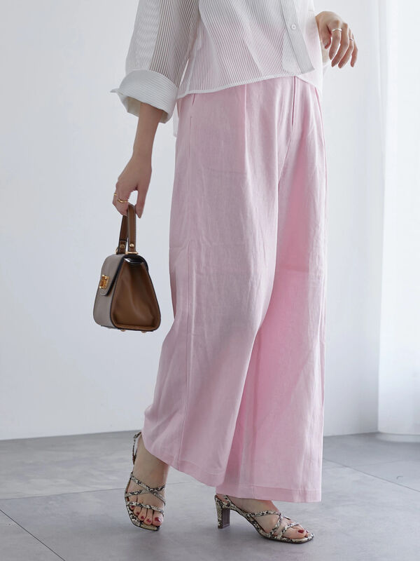 レーヨンリネンワイドパンツ《2025summer catalog item》（ピンク）｜Te chichi（テチチ）通販