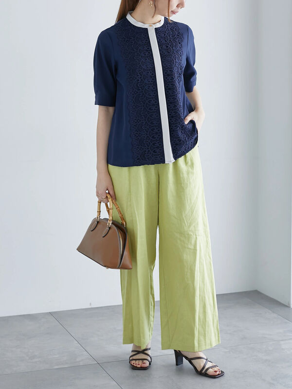 GIORGIO ARMANI ワイドパンツ リネン レーヨン GIORGIO ARMANI ワイドパンツ リネン レーヨン