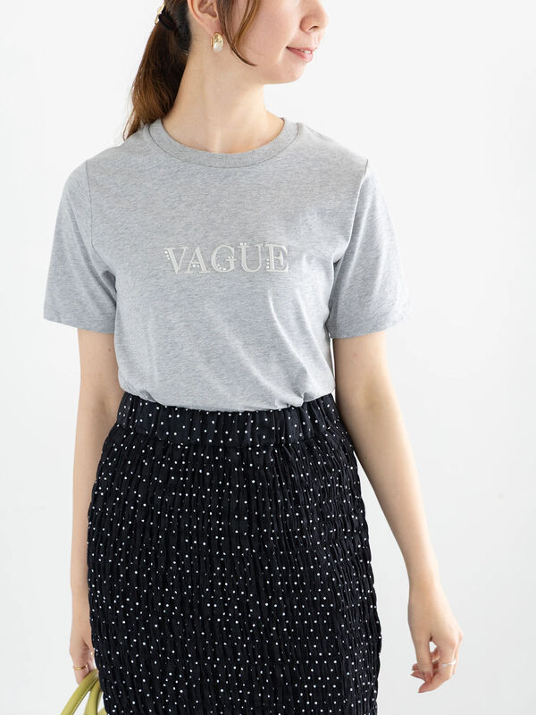 パール&刺繍ロゴスタンダードTシャツ（グレー）｜Te chichi（テチチ）通販