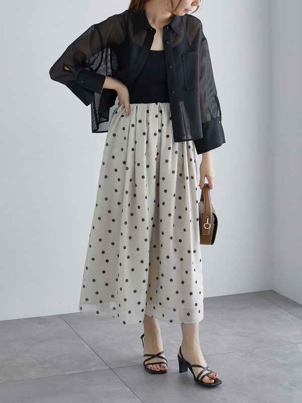 セール】 シアーコードストライプシャツジャケット（オフホワイト