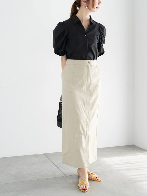 セール】 スキッパーSH（オフホワイト/ブラック/ブルー/トップス