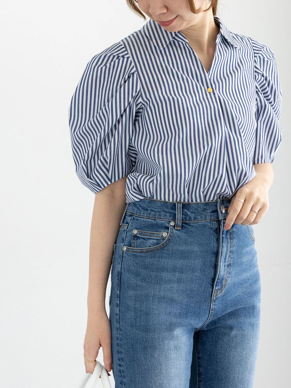 セール】 スキッパーSH（オフホワイト/ブラック/ブルー/トップス