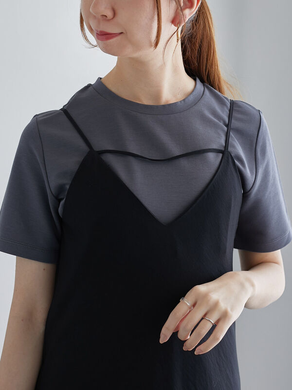 【近赤外線CUT】半袖ベーシックTシャツ（チャコールグレー）｜Te chichi（テチチ）通販