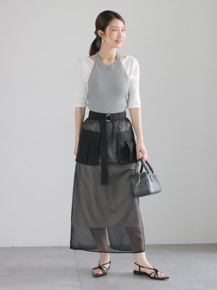 ホルターネックニット《2025summer catalog item》（グレー/ブラック）｜Te chichi（テチチ）通販