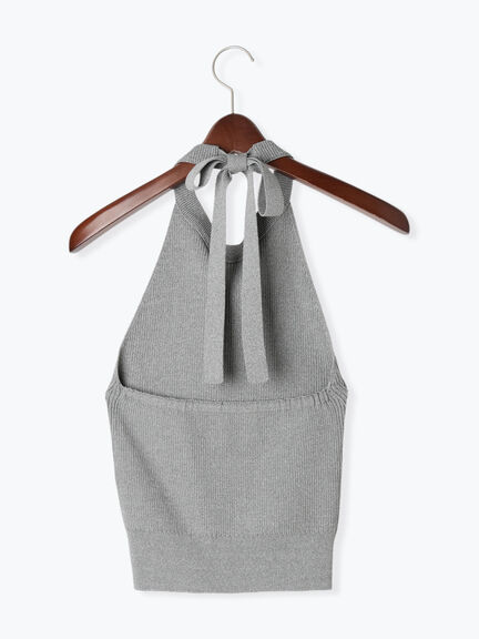ホルターネックニット《2025summer catalog item》（グレー/ブラック）｜Te chichi（テチチ）通販