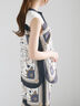 【松井愛莉着用】スカーフプリントブラウス（セットアップ可）《2025summer catalog item》（サックスブルー/ネイビー）｜Te chichi（テチチ）通販