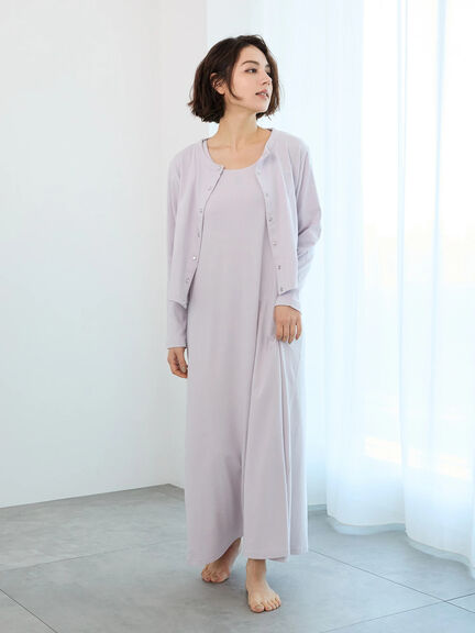 【Essentials】ワンポイント刺繍ミニ裏毛カーディガン（ラベンダー）｜Te chichi（テチチ）通販