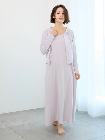 【Essentials】ワンポイント刺繍ミニ裏毛カーディガン（ラベンダー）｜Te chichi（テチチ）通販