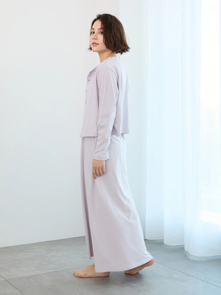 【Essentials】ワンポイント刺繍ミニ裏毛カーディガン（ラベンダー）｜Te chichi（テチチ）通販