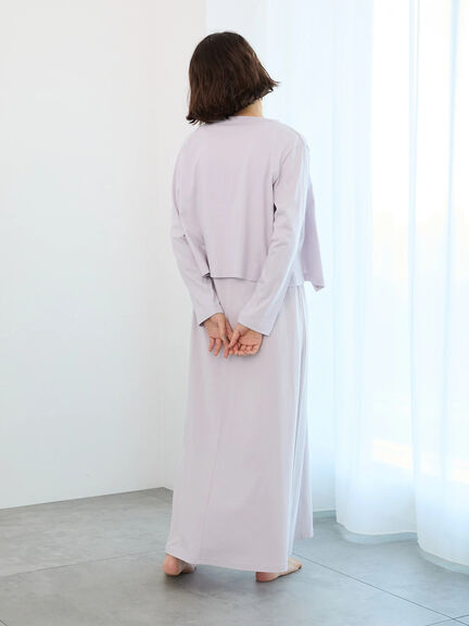 【Essentials】ワンポイント刺繍ミニ裏毛カーディガン（ラベンダー）｜Te chichi（テチチ）通販