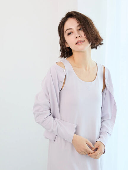 【Essentials】ワンポイント刺繍ミニ裏毛カーディガン（ラベンダー）｜Te chichi（テチチ）通販