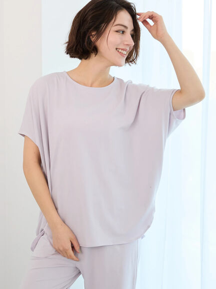 【Essentials】ワンポイント刺繍デザインプルオーバー（ラベンダー）｜Te chichi（テチチ）通販