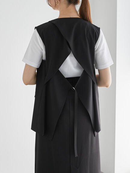 麻調バックオープンジレ（セットアップ可）《2025summer catalog item》（ブラック/モカ）｜Te chichi（テチチ）通販