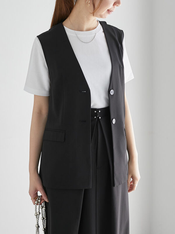 麻調バックオープンジレ（セットアップ可）《2025summer catalog