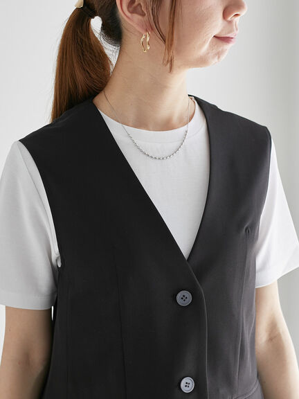 麻調バックオープンジレ（セットアップ可）《2025summer catalog item》（ブラック/モカ）｜Te chichi（テチチ）通販