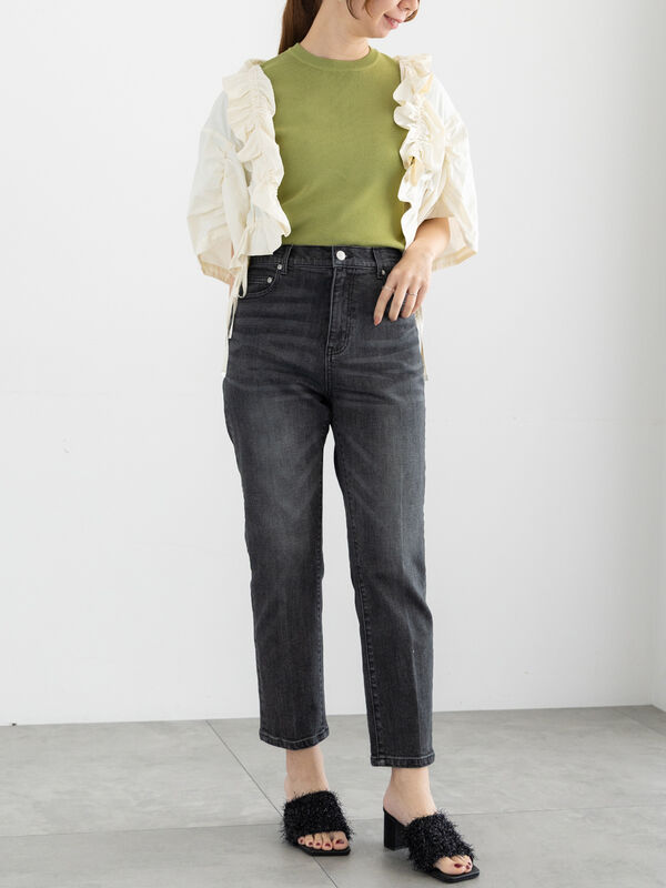 セール】 ドロストギャザーボレロジャケット（オフホワイト