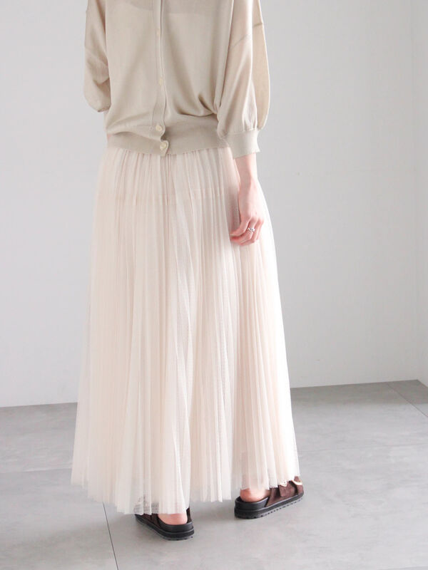 テチチ☆未使用☆レースのフレアスカート セール】 レースロングスカート（オフホワイト/サックスブルー