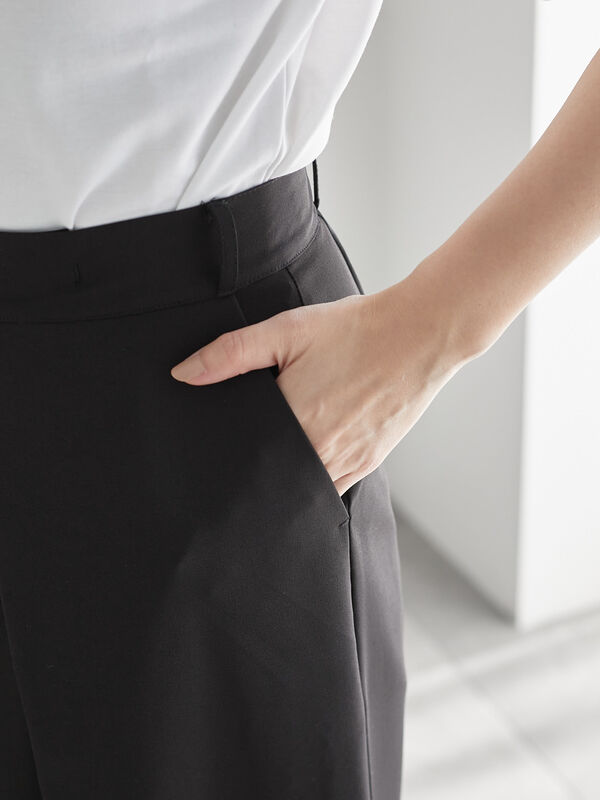 セール】 麻調フロントホックタックナロースカート