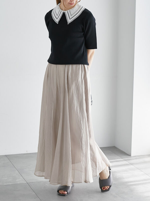 Lig.リグドット　シアーボリュームスカート グレー　Mサイズ Lig. リグドット sheer volume skirt M