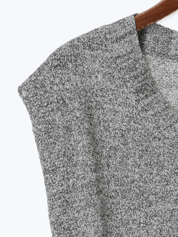 よちこページ セール】 メランジコンパクトVネックベスト（グレー/ブラウン