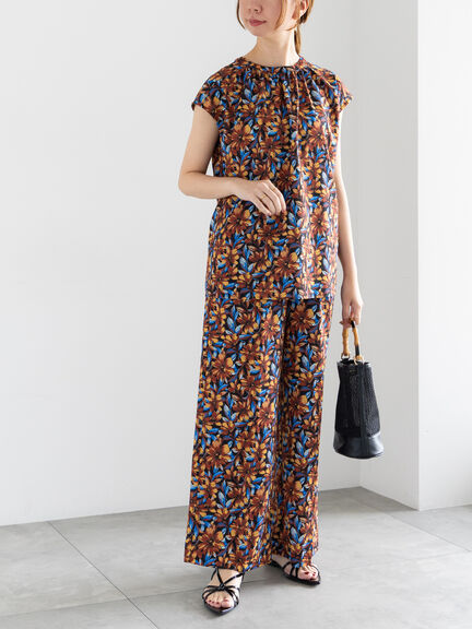 フラワープリントBL（セットアップ可）（オレンジ/グリーン）｜Te chichi（テチチ）通販