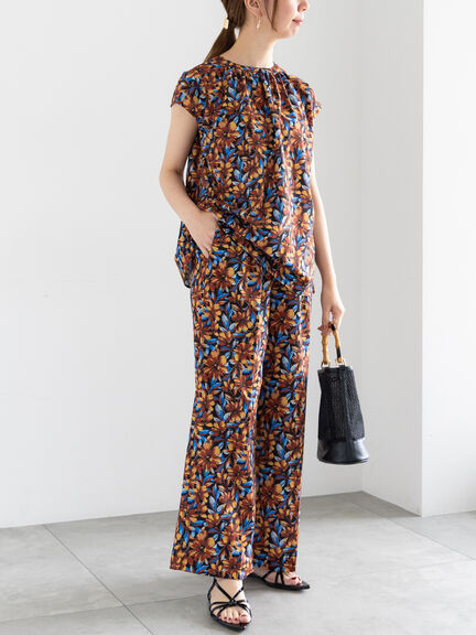 フラワープリントBL（セットアップ可）（オレンジ/グリーン）｜Te chichi（テチチ）通販