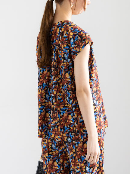 フラワープリントBL（セットアップ可）（オレンジ/グリーン）｜Te chichi（テチチ）通販